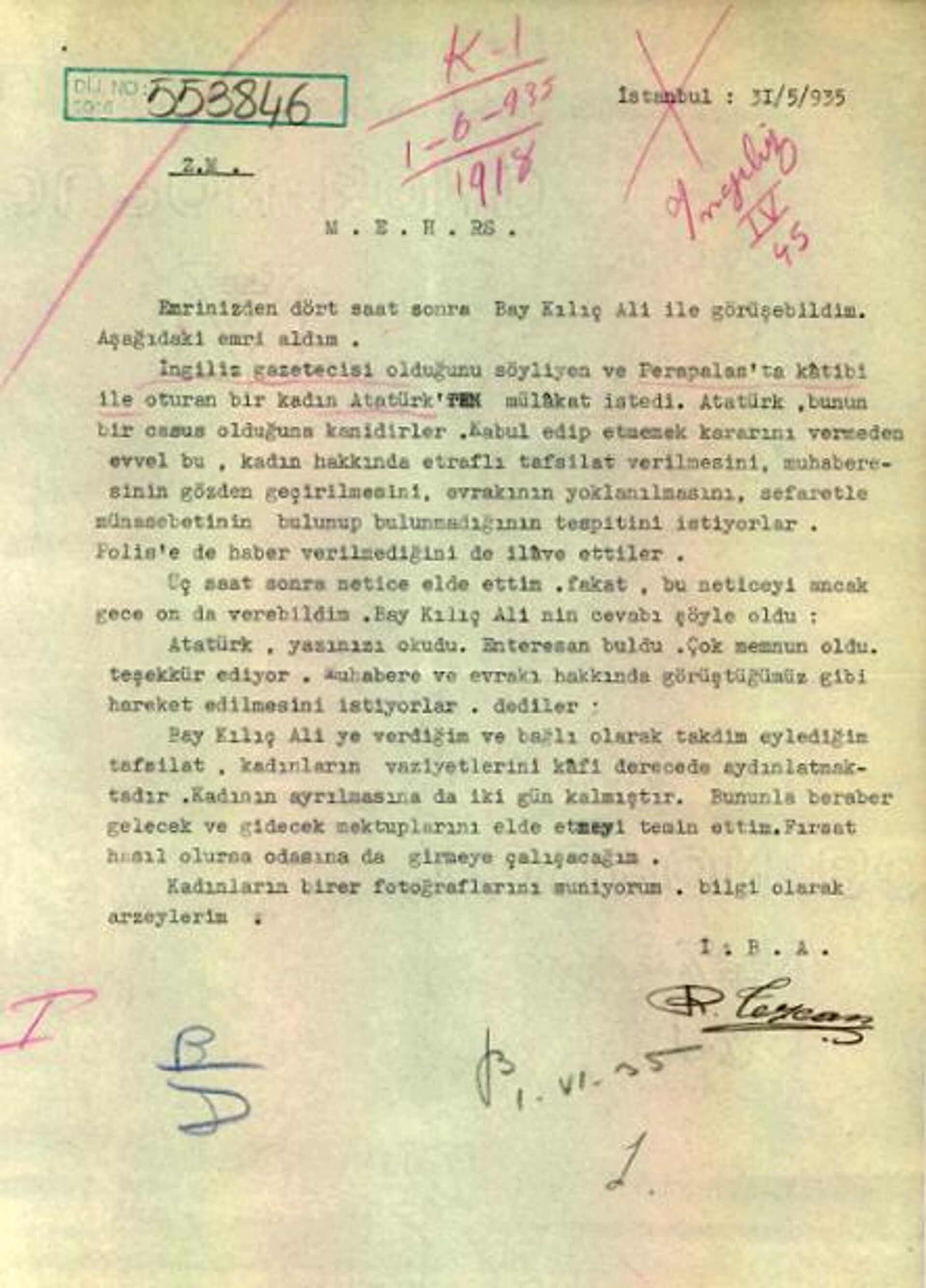  Milli İstihbarat Teşkilatı (MİT) , Atatürk'ten gazeteci olduğunu söyleyerek mülakat isteyen İngiliz kadın hakkındaki araştırmanın sonucunun bildirildiği raporu paylaştı. MİT'in resmi internet sitesinde, Özel Koleksiyon sekmesi başlığı altında yer alan belgeler kısmında yayımlanan istihbarat raporlarına yenisi eklendi. - Sputnik Türkiye, 1920, 15.02.2025