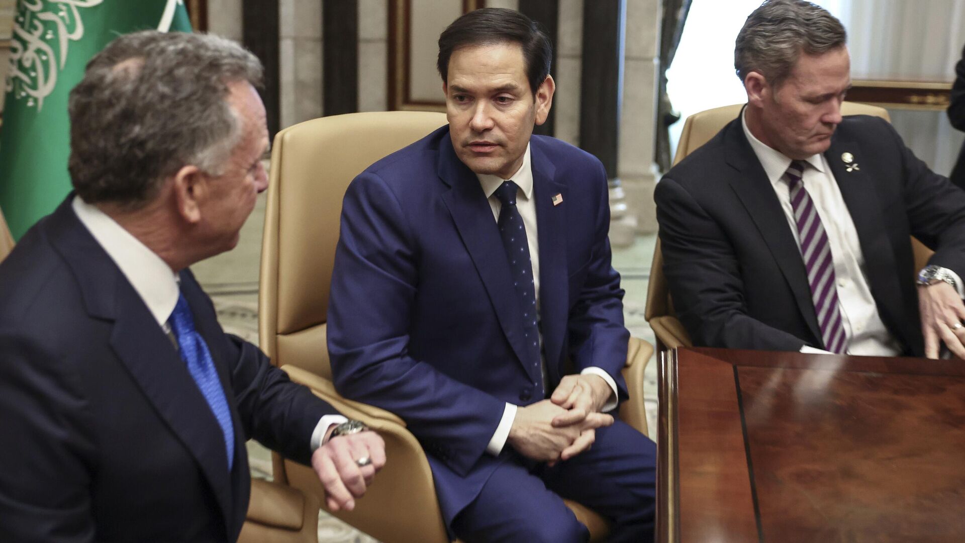 Государственный секретарь США Марко Рубио на переговорах США и РФ в Эр-Рияде, Саудовская Аравия Государственный секретарь США Марко Рубио на переговорах США и РФ в Эр-Рияде, Саудовская Аравия - Sputnik Türkiye, 1920, 16.04.2025