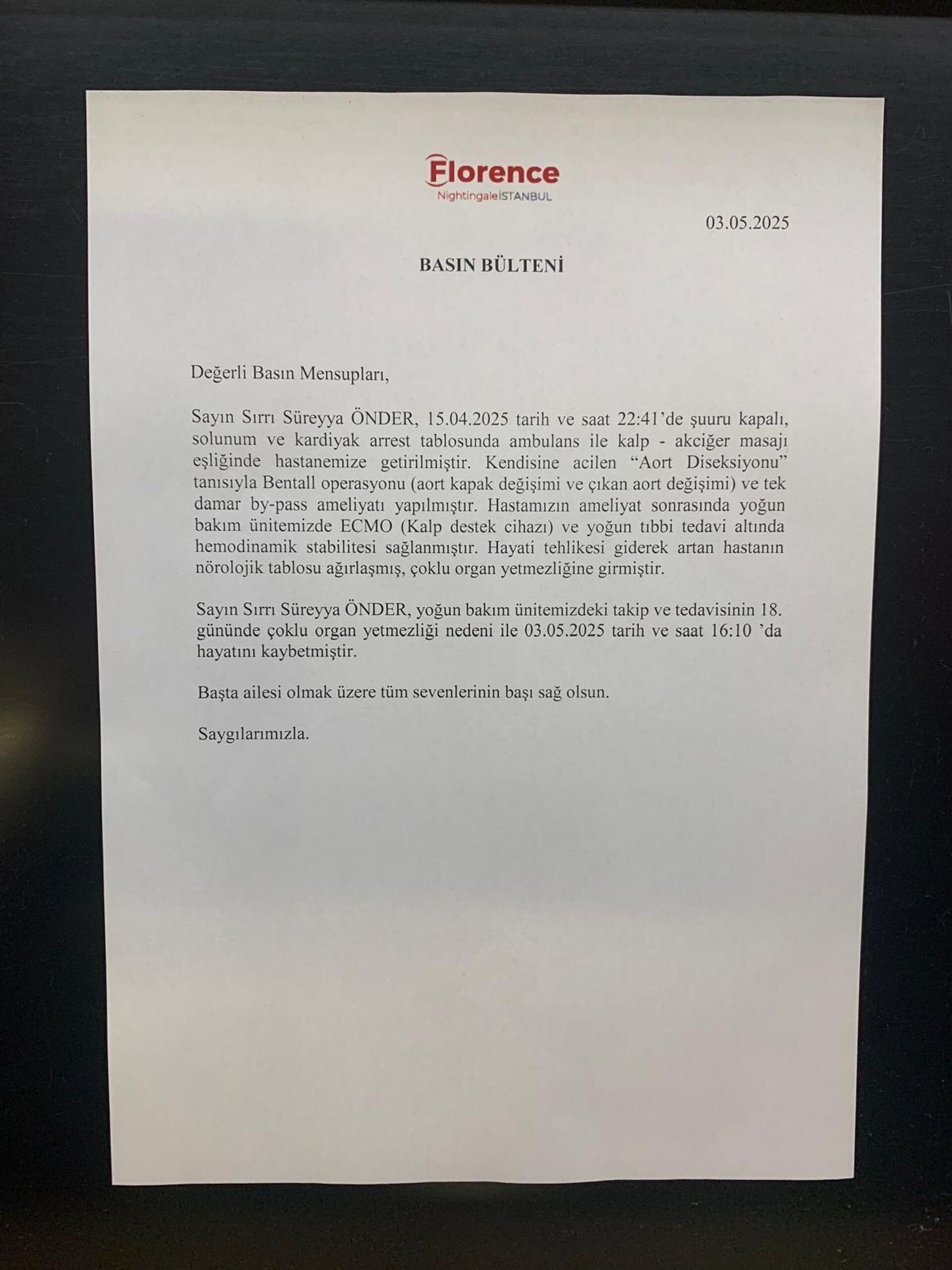 Sırrı Süreyye Önder hastane açıklama - Sputnik Türkiye, 1920, 03.05.2025