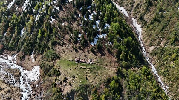 Yüksek rakımlı zirvelerde uzun süre etkili olan kar örtüsü, havaların ısınmasıyla yerini yeşilin bin bir tonuna bıraktı. - Sputnik Türkiye