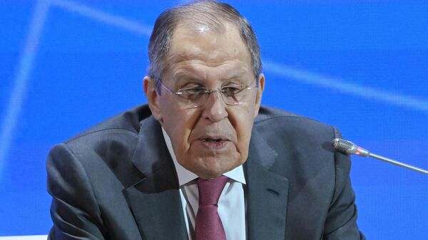 Foreign Minister Sergey Lavrov at the conference Historical Southern Russian Lands. National Identity and Self-Determination of Peoples in Moscow. - Sputnik Türkiye