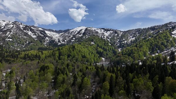 Bu benzersiz doğa tablosu, bölgede iki mevsimin aynı anda yaşandığı nadir anlara sahne oluyor. Bu benzersiz doğa tablosu, bölgede iki mevsimin aynı anda yaşandığı nadir anlara sahne oluyor. - Sputnik Türkiye