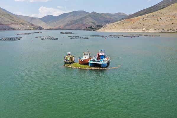 Dış etkenler nedeniyle kıyıya sürüklenip karaya oturan adaların büyüklükleri 50 ila 500 metre arasında değişim gösteriyor. - Sputnik Türkiye