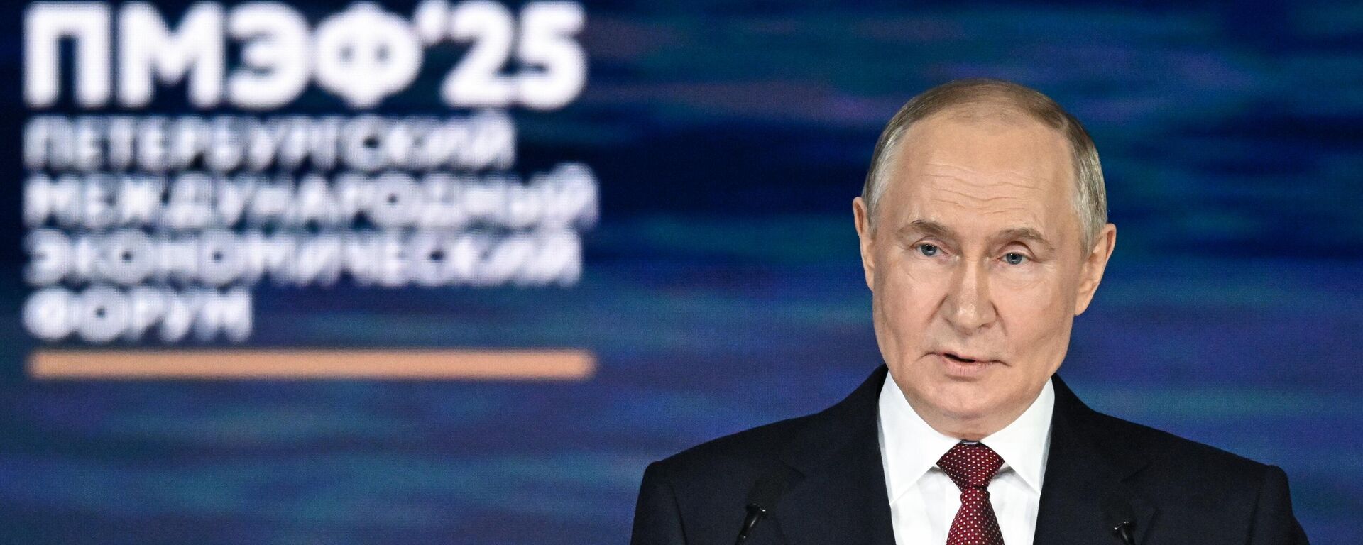 Президент РФ Владимир Путин на пленарном заседании XXVIII Петербургского международного экономического форум - Sputnik Türkiye, 1920, 20.06.2025