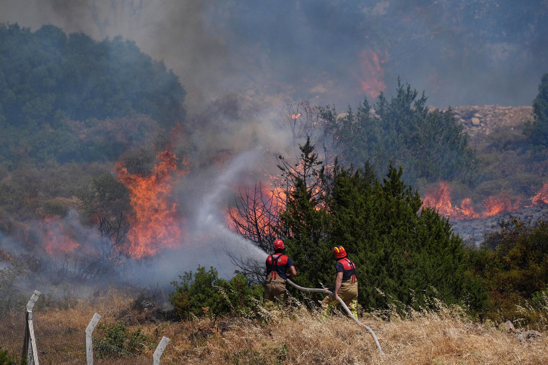 İzmir, Çeşme'de yangın nedeniyle otoyol ve bazı yollar trafiğe kapatıldı - Sputnik Türkiye, 1920, 03.07.2025