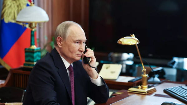 Putin telefon görüşmesi yaparken - Sputnik Türkiye