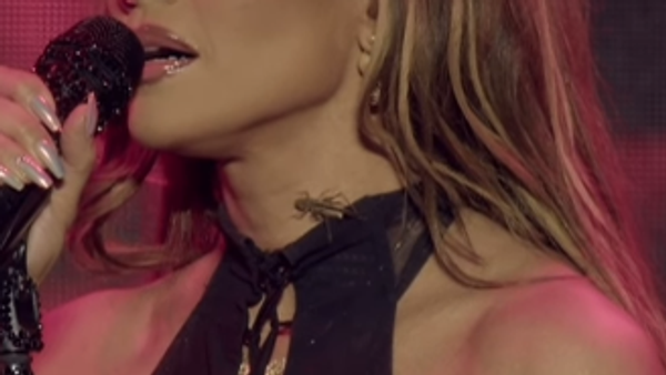 Jennifer Lopez sahnede şarkı söylerken boynunda böcek yürüdü: Dev ekrandan böceği görenler çığlık attı - Sputnik Türkiye