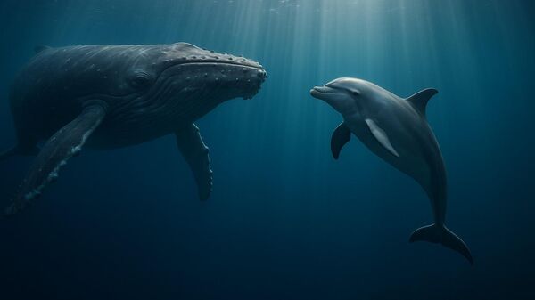 Yunuslar ve balinalar arasında sürpriz dostluk: Bilim insanları bile şaşırdı - Sputnik Türkiye