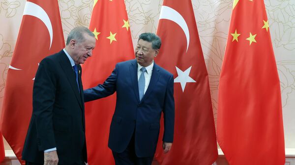 Erdoğan, mevkidaşı Şi Cinping ile bir araya geldi - Sputnik Türkiye