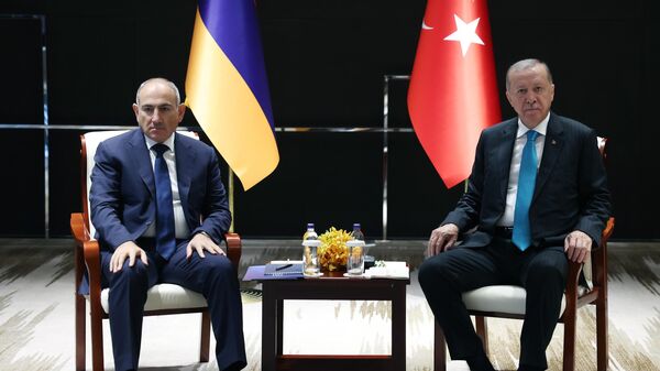 Erdoğan, liderler zirvesinde Aliyev ve Paşinyan ile görüştü - Sputnik Türkiye
