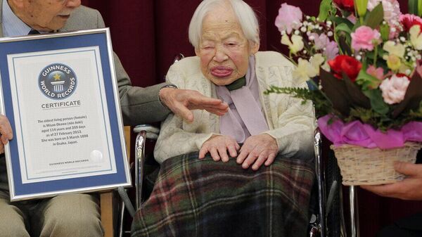 Japan's then 114-year-old Misao Okawa - Sputnik Türkiye