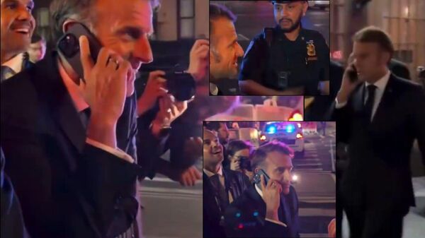 Macron, New York'ta Sokakta Kaldı - Sputnik Türkiye