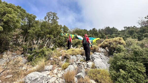 Muğla'nın Fethiye ilçesinde, ormanlık alana düşen iki yamaç paraşütündeki 4 kişi kurtarıldı - Sputnik Türkiye