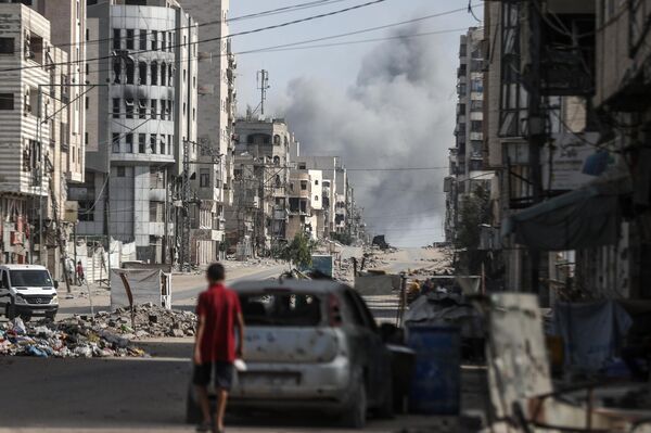 Zorunlu göç dalgası nedeniyle Filistinlilerin yoğun olarak bulunduğu, Gazze Şeridi’nin orta kesimindeki Deyr Belah kentinde nüfus artışı yaşanıyor. - Sputnik Türkiye