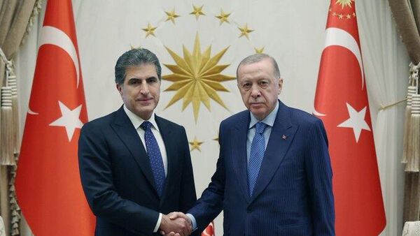 Recep Tayyip Erdoğan ile Barzani - Sputnik Türkiye