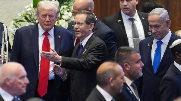 President Donald Trump Israel's parliament - Sputnik Türkiye