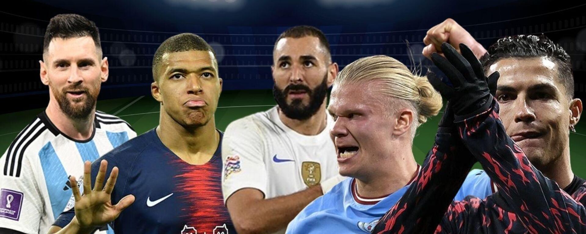 Messi, Mbappe, Benzema, Haaland, Ronaldo - Sputnik Türkiye, 1920, 16.10.2025