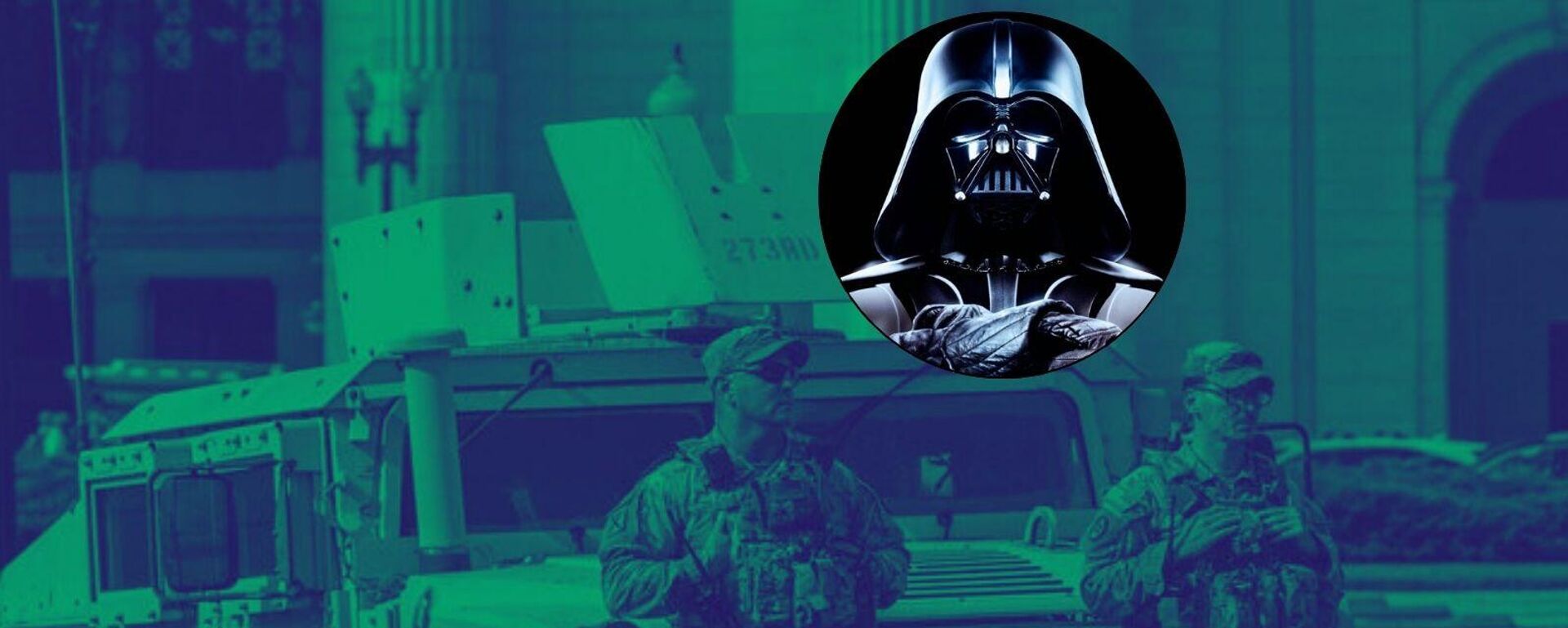 Washington'daki ABD Ulusal Muhafızları ve Darth Vader illüstrasyonu - Sputnik Türkiye, 1920, 24.10.2025