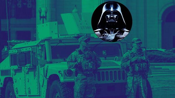 Washington'daki ABD Ulusal Muhafızları ve Darth Vader illüstrasyonu - Sputnik Türkiye