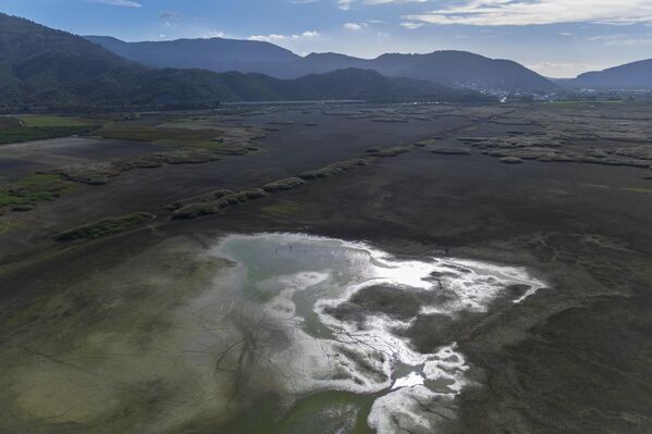 Küçük Menderes Deltası’nın en büyük tatlı su gölü olan Belevi Gölü’nde su seviyesi büyük ölçüde düşerken, çok sayıda balık telef oldu.  - Sputnik Türkiye
