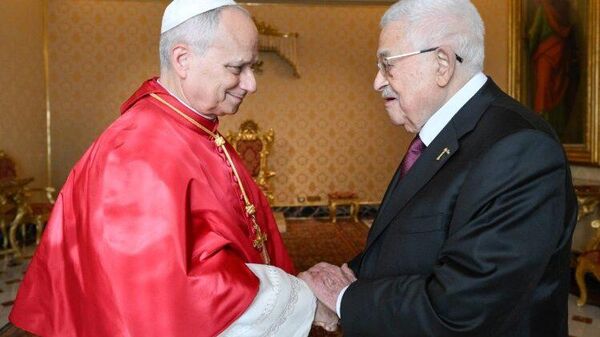 Papa Leo ve Mahmud Abbas - Sputnik Türkiye