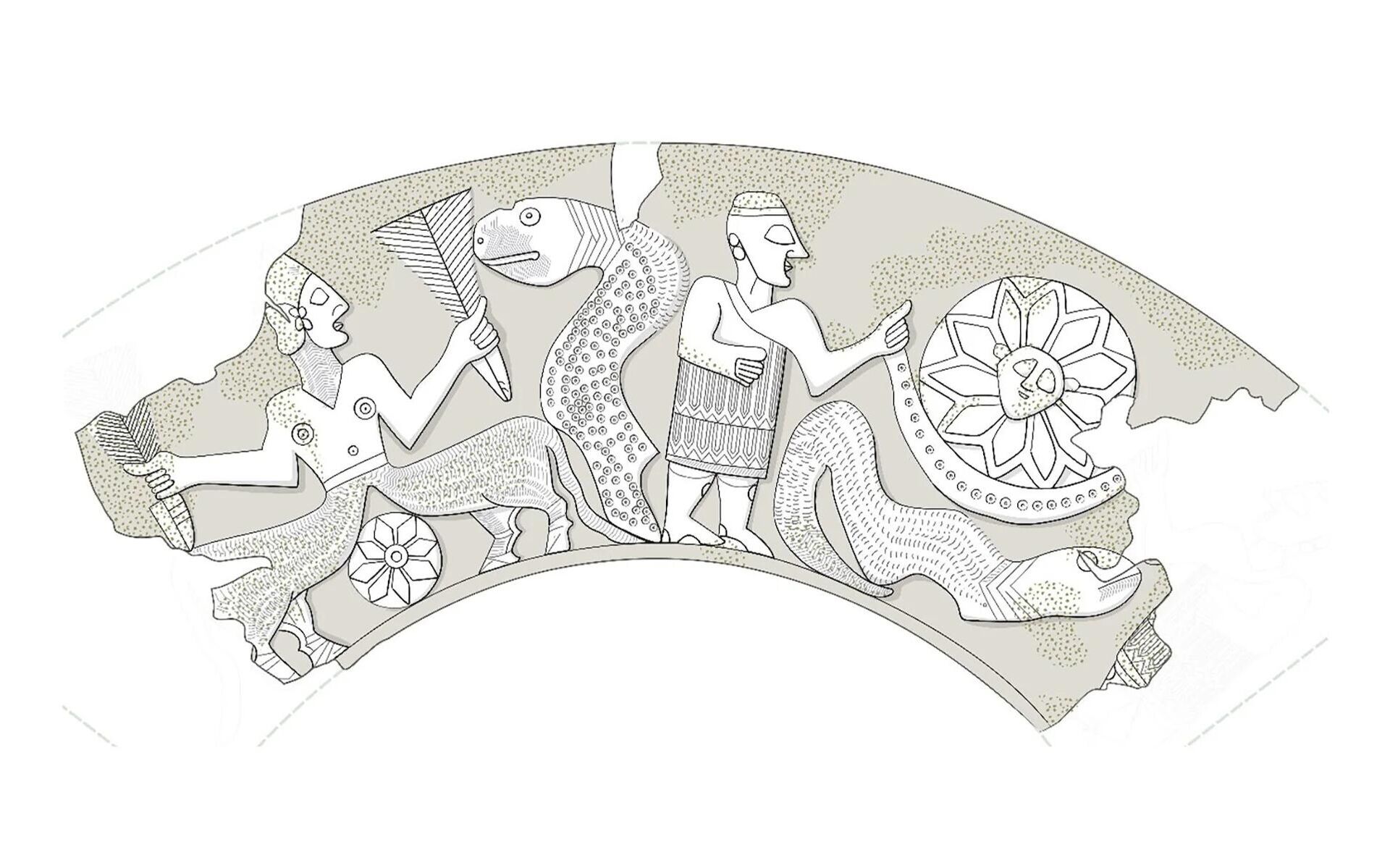 Ain Samiya kadehindeki desenlerin illüstrasyona dökülmüş hali - Sputnik Türkiye, 1920, 14.11.2025