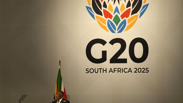 Logo de la cumbre del G20 en Sudáfrica - Sputnik Türkiye