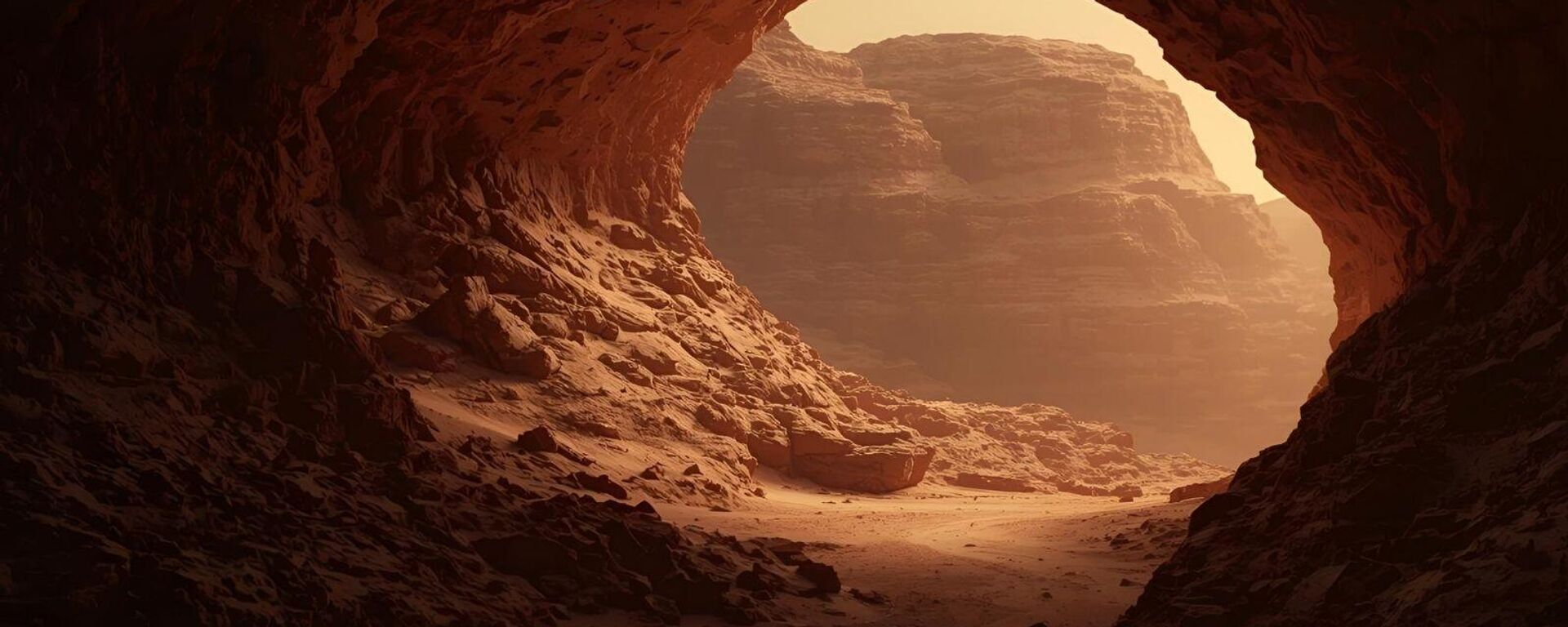 Mars'taki mağaralar (İllüstrasyon)  - Sputnik Türkiye, 1920, 18.11.2025