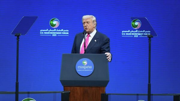 ABD Başkanı Donald Trump, Washington'daki Kennedy Center'da düzenlenen Suudi Yatırım Forumu'nda - Sputnik Türkiye