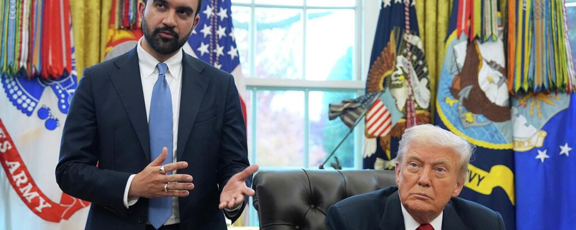 ABD Başkanı Donald Trump, New York Belediye Başkanı Zohran Mamdani  - Sputnik Türkiye, 1920, 22.11.2025