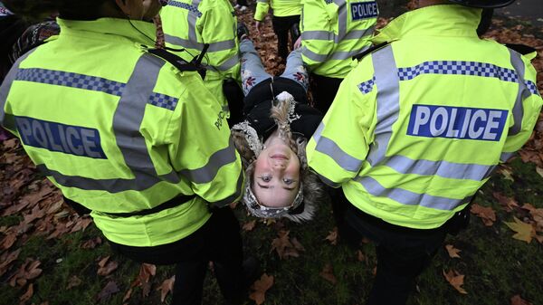 Londra'da yasaklı Palestine Action grubuna destek eyleminde çok sayıda kişi gözaltına alındı - Sputnik Türkiye