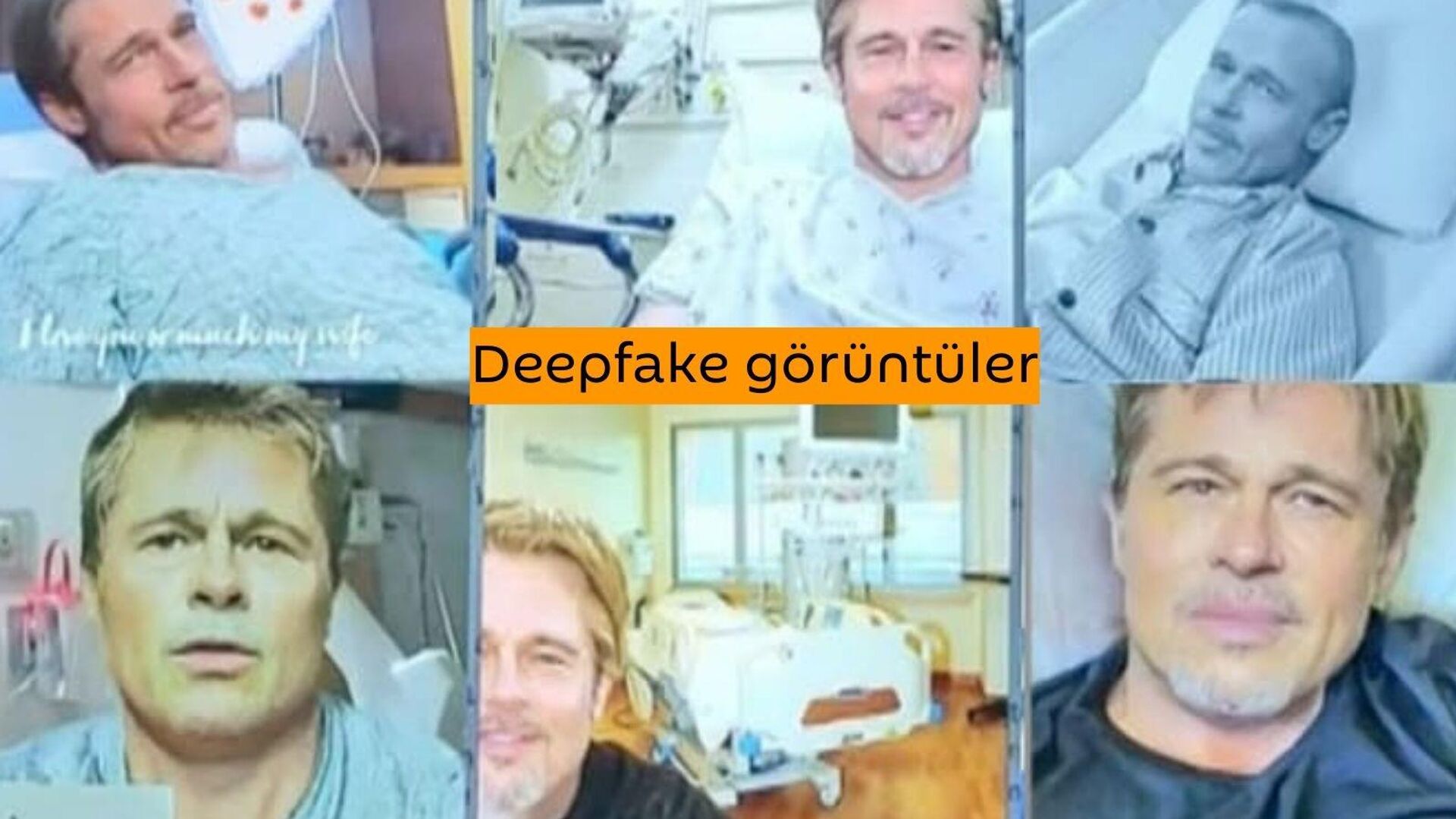 Brad Pitt'in hasta olduğunu iddia eden deepfake görüntülerden bazıları - Sputnik Türkiye, 1920, 25.11.2025