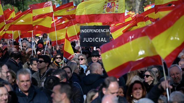 Madrid'deki protestolar - Sputnik Türkiye