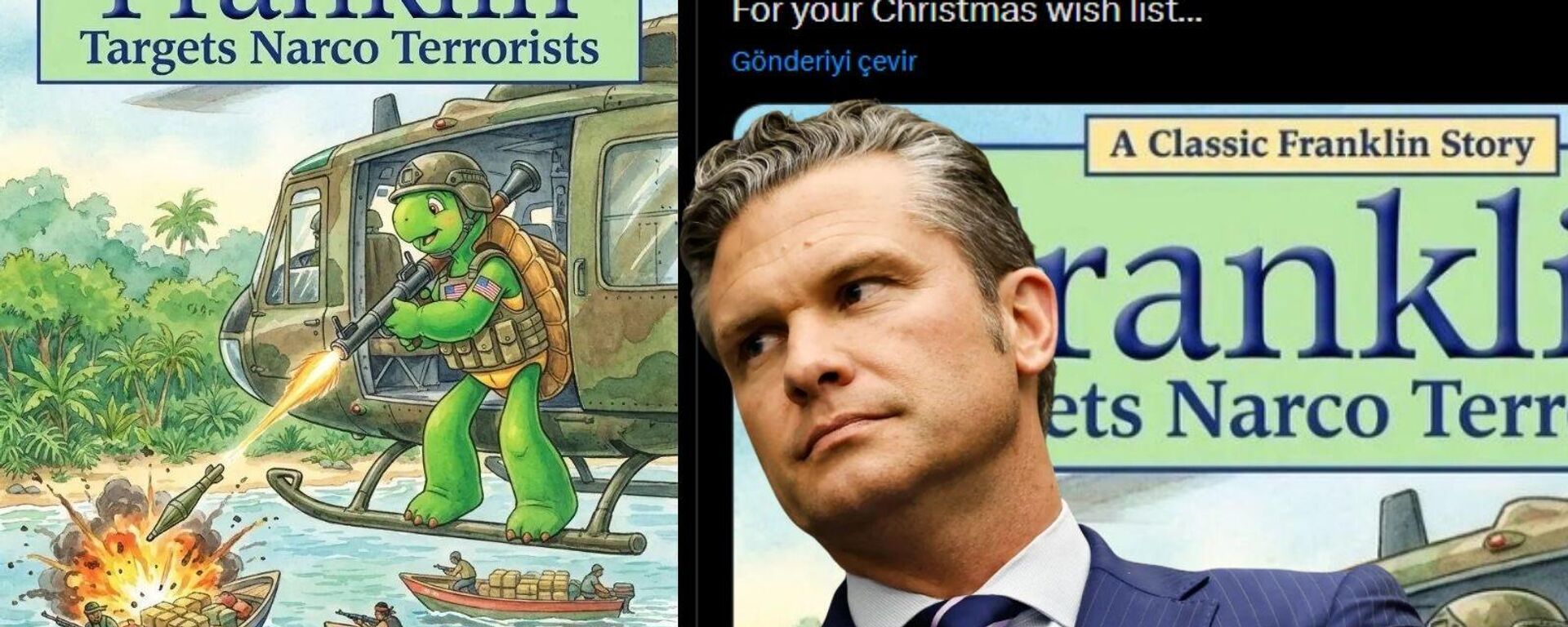 Hegseth’in ‘narko-terör’ çizgi karakter paylaşımı tepki çekti - Sputnik Türkiye, 1920, 03.12.2025