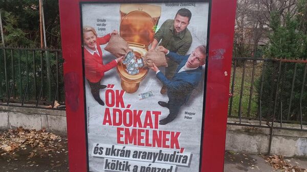 Macaristan'da 'altın kaplı klozet' afişi - Sputnik Türkiye