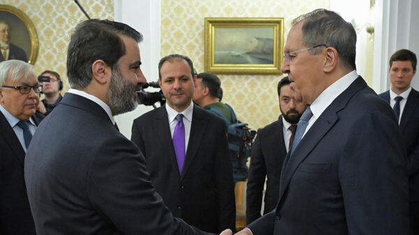 Rusya Dışişleri Bakanı Sergey Lavrov ve Suriyeli mevkidaşı Esad Hasan Şeybani  - Sputnik Türkiye
