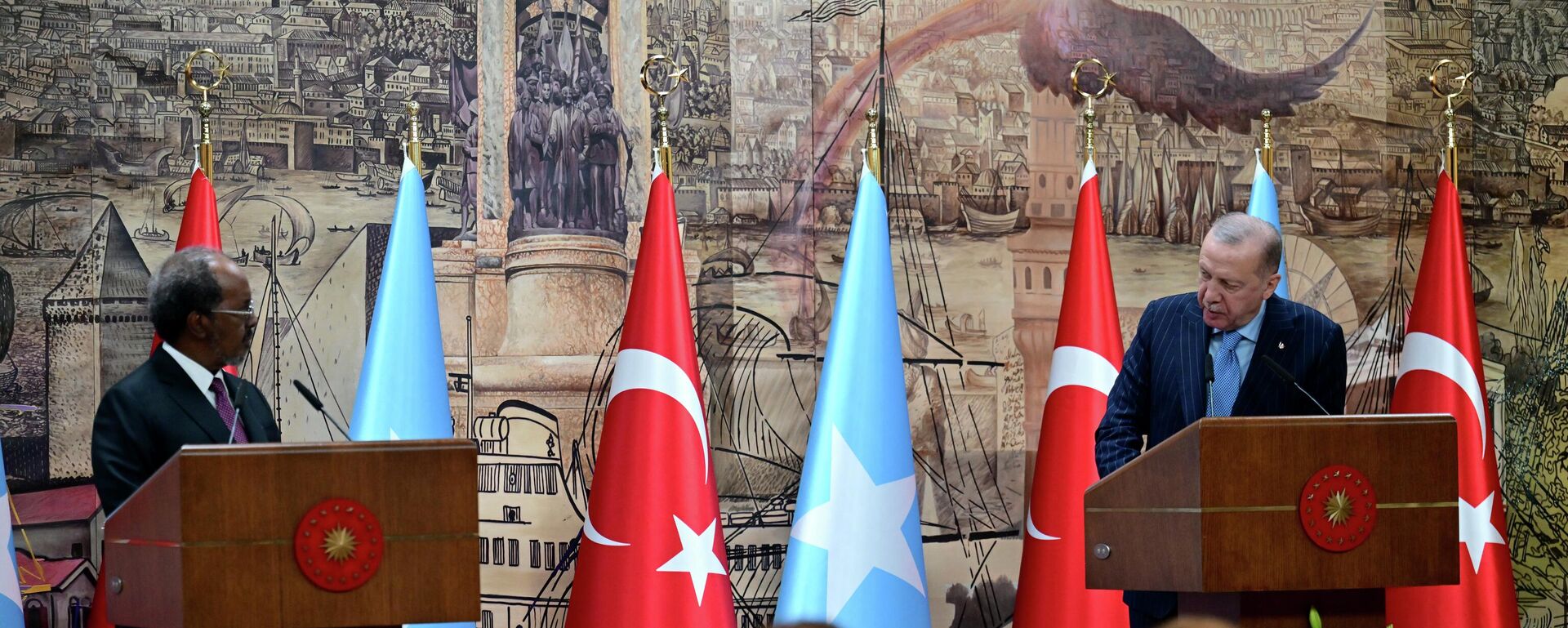 Cumhurbaşkanı Recep Tayyip Erdoğan (sağda) ve Somali Cumhurbaşkanı Hasan Şeyh Mahmud (solda) - Sputnik Türkiye, 1920, 30.12.2025