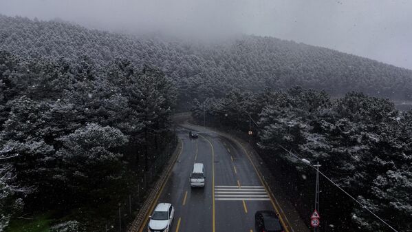 İstanbul'da kar yağışı Aydos Ormanı ve çevresinde etkili oldu. - Sputnik Türkiye