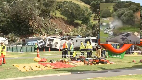 Yeni Zelanda'da volkanik heyelan - Sputnik Türkiye