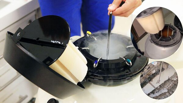 Tüp Bebek kiliniğinde embriyoları saklama kutusu, Gazze - Sputnik Türkiye