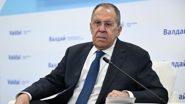 Russian Foreign Minister Sergey Lavrov at the 15th Middle East Conference on the sidelines of the Valdai International Discussion Club - Sputnik Türkiye