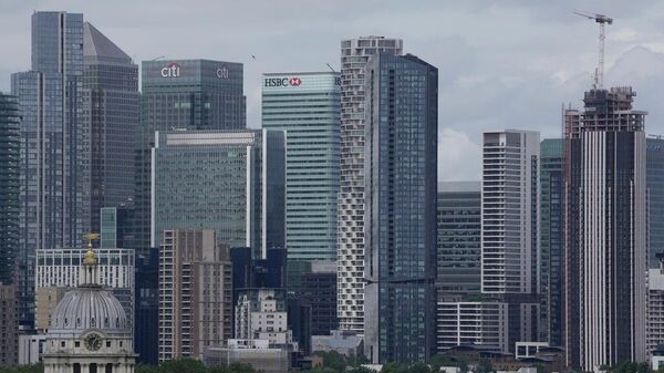 İngiltere'nin başkenti Londra'daki finans şirketlerinin görünümü - Sputnik Türkiye