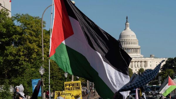 Washington'da yürüyüş yapan Filistin yaplısı protestocular - Sputnik Türkiye