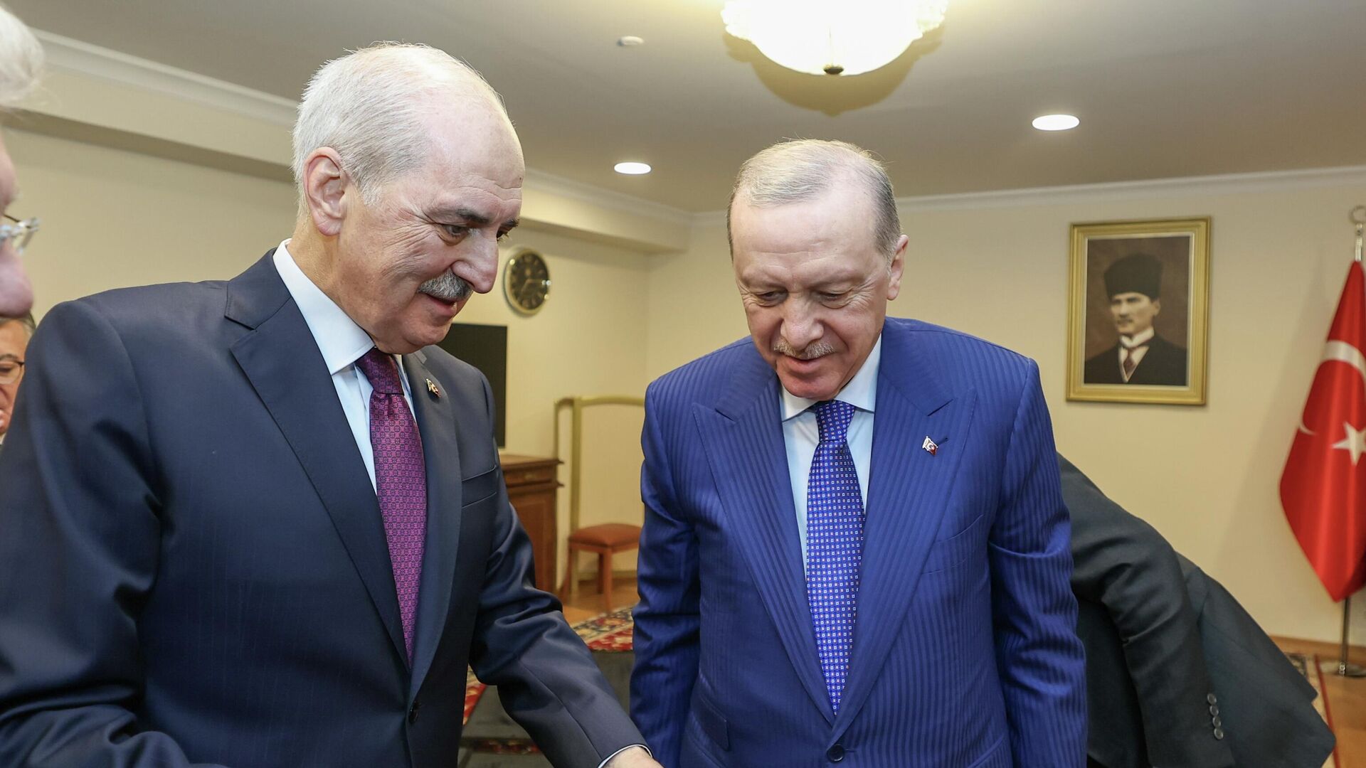 TBMM Başkanı Numan Kurtulmuş ile Cumhurbaşkanı Recep Tayyip Erdoğan - Sputnik Türkiye, 1920, 03.03.2026