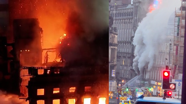 Glasgow Central İstasyonu yakınındaki tarihi binada büyük yangın - Sputnik Türkiye