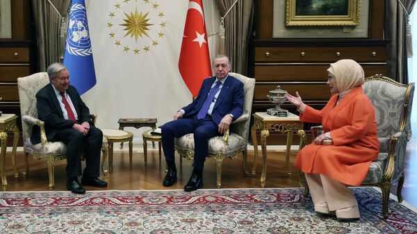 Cumhurbaşkanı Recep Tayyip Erdoğan ve BM Genel Sekreteri Antonio Guterres - Sputnik Türkiye