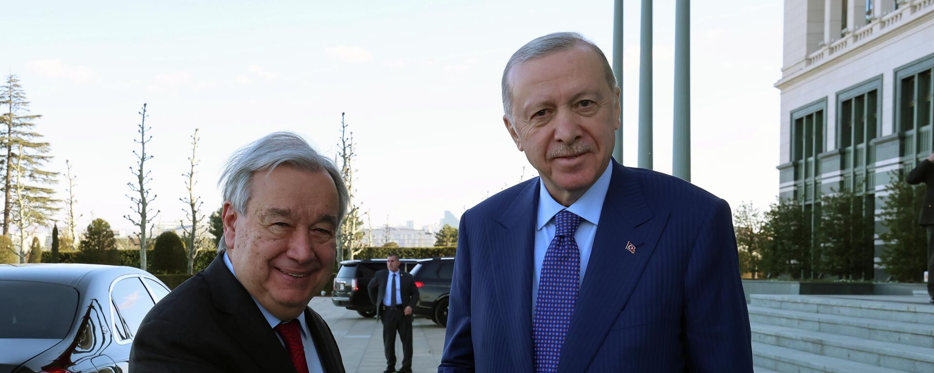 BM Genel Sekreteri Guterres ve Cumhurbaşkanı Erdoğan - Sputnik Türkiye, 1920, 12.03.2026
