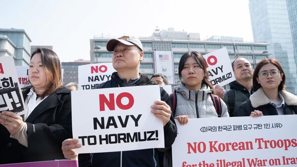 Güney Kore’de savaş gemilerinin Hürmüz Boğazı’na gönderilmesine karşı protesto düzenlendi - Sputnik Türkiye