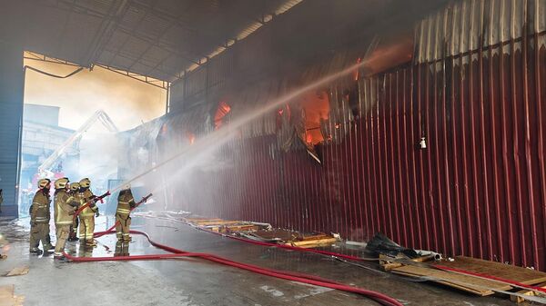 İzmir'de sanayi sitesine yangın: 2 mobilya deposu kül oldu - Sputnik Türkiye