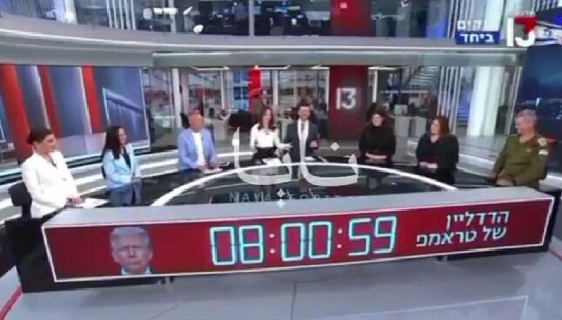 İsrail televizyonu stüdyoda geri sayım başlattı - Sputnik Türkiye, 1920, 07.04.2026